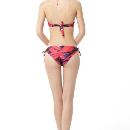 Juice Action Womens Halter Bikini Red Swimwear..