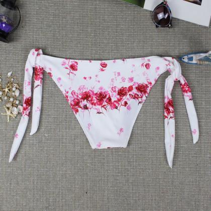 Juice Action Womens Halter Flower Pattern Bikini..