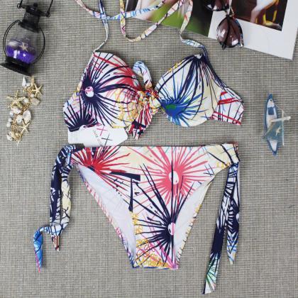 Juice Action Womens Halter Painting Bikini Stylish..