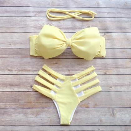 Juice Action Yellow Comfortable Swimsuits For..