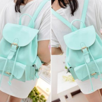Casual College Style Green Backpack