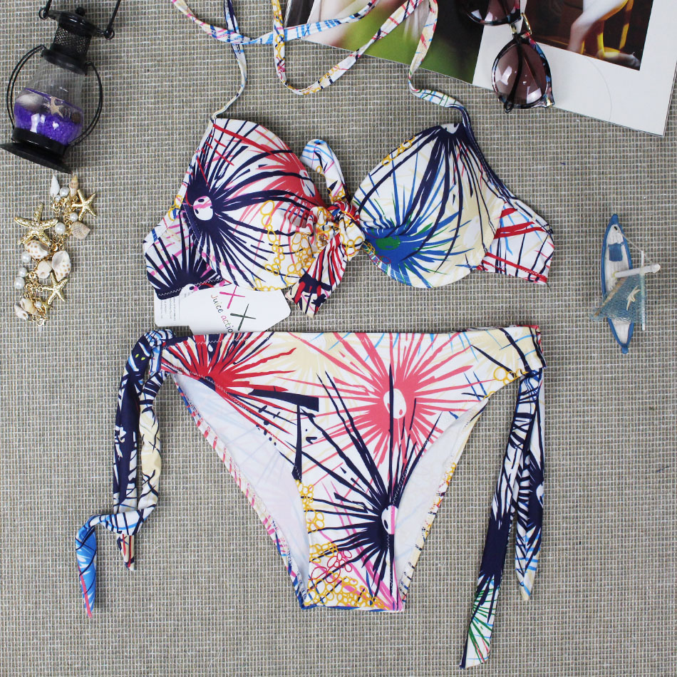 Juice Action Womens Halter Painting Bikini Stylish Personalized Swimwear Swimsuit For Summer