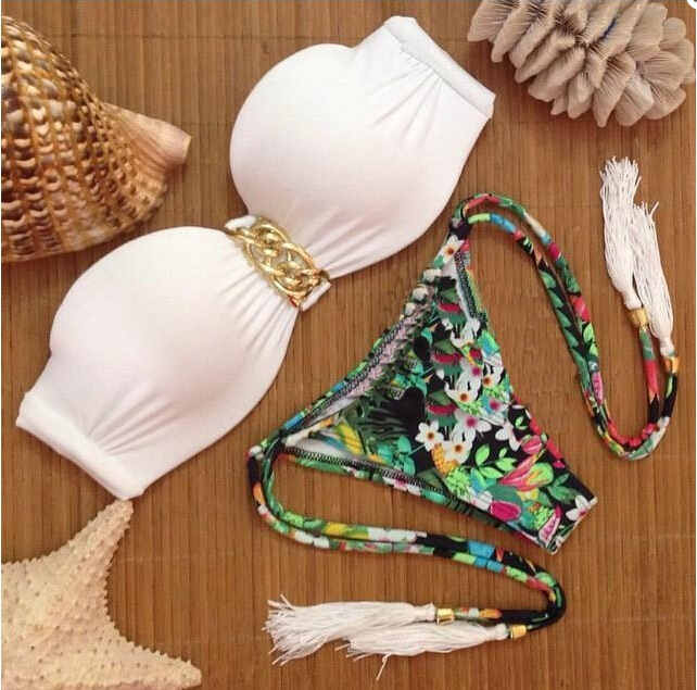 Juice Action Sexy Comfortable White Bra Swimsuits For Summer