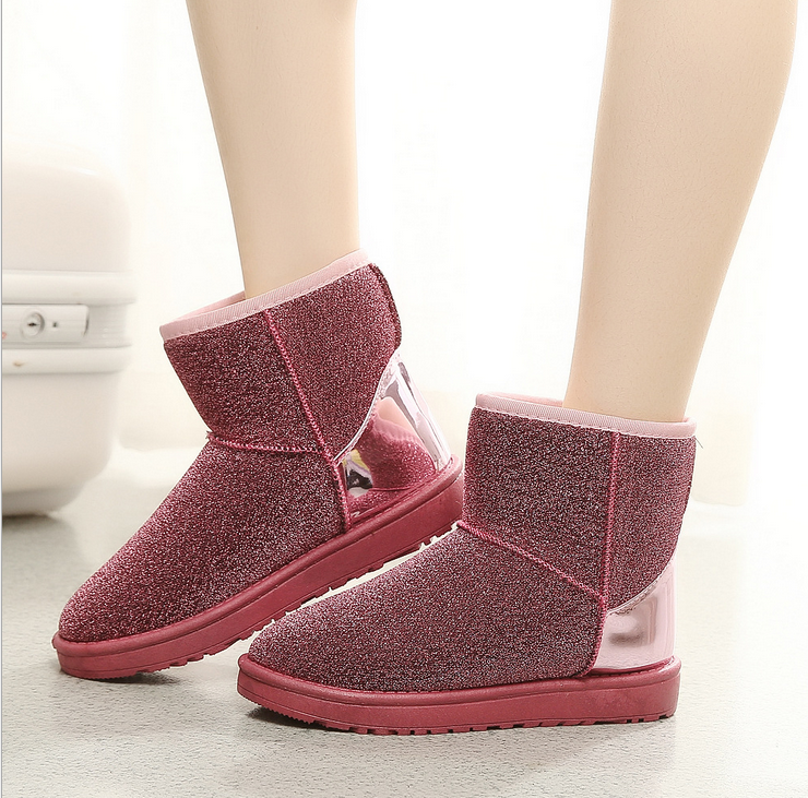 Fashion Women's Comfortable Soft Sequins Shoes Warm Winter Snow Boots